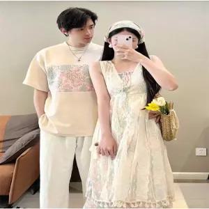 여름 커플 캐주얼 반팔 반바지 휴양지룩
