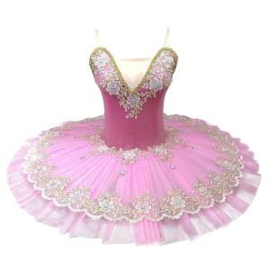MTPLOP Professional Swan Lake Dance Costumes Womens Adults Ballet Skirt Pancake Tutu Dress Pink X-Small for 13 Years