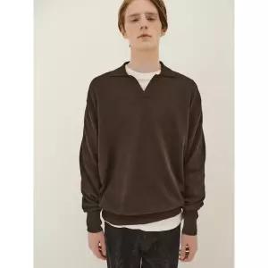 KAPTAIN SUNSHINE Cotton Knit Skipper Shirt - Brown 1046988