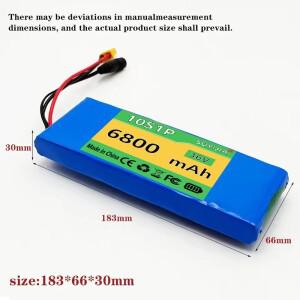 배터리 36V 100%  새 리튬이온 충전식 36V6800mAh 10S1P 18650 20A BMS 포함 스쿠터 및 자전거용