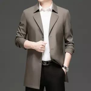남성코트 봄가을 하프 트렌치코트 비즈니스 캐주얼 싱글 스타일리쉬 심쿵해외구매