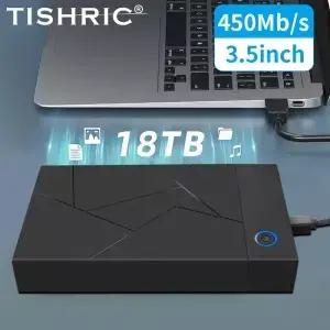 TISHRIC HDD 케이스 35 25 SATAUSB 30 어댑터 외장 하드 드라이브 인클로저 SSD 용 450 Mb/s 8TB 박스