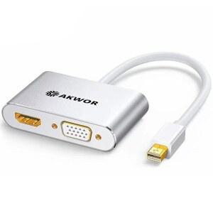 AKWOR 4K 미니 디스플레이 포트 - HDMI VGA 않음) (썬더볼트와 호환 TO 랩탑과 어댑터, DP 2-IN-1 호환되지