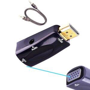 FENGHAISHUN HDMI TO VGA 어댑터 암 /19.68인치 HDTV 프로젝터 오디오 - 커넥터 50CM 케이블 수 컨버터 데스크탑 모니터용 도금 금 노트북 1080P 3.5MM 잭 PC