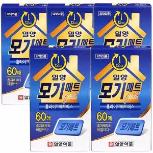 일양 모기매트 골드- 5박스(300매)/전자모기향 매트리필 훈증기 홈매트