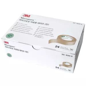 3M 마이크로포 의료용 테이프(탄/살색) 24롤 1533-0/종이반창고/살색/의료용테이프