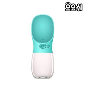 요요쉬 원터치 휴대용 애견물통 민트 / 반려견물병 /강아지물통