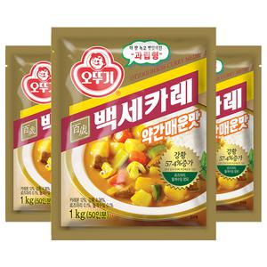 오뚜기 백세카레  약간매운맛 1kg x3개/