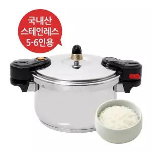 국산 스텐 압력솥 IH 인덕션용 가스레인지용 스테인레스 압력밥솥 밥통 3.5L (5~6인용)