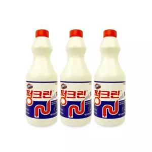 유한락스 펑크린(1L)-3개 배수관막힘 용해제 욕실 배수관 청소 변기 뚫어뻥