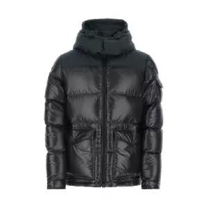 [명품] 24FW MASAYA 로고 패치 후드 패딩 자켓 블랙 1A002 55 595ZJ 999