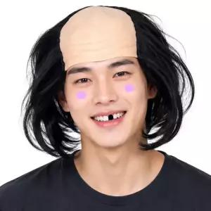 마빡이 대머리 가발 블랙 웃긴 코믹 분장 이벤트 탈모 패러디 변장 개그 장기자랑 촬영 소품