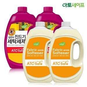 [아토세이프] 집먼지 진드기 세탁세제SET (2.5L 4개(세제+유연제(후리지아))/아토세이프세제/중성세제/...
