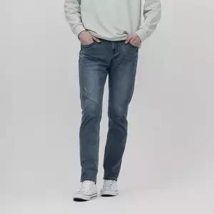 잠뱅이 [jambangee] 남성) 오비안밴드 절개포켓 오픈구제 솔트워싱 SG핏_AN1DSG210-MB