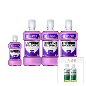 리스테린액 토탈케어 플러스 750ml, 3개+250ml, 1개+증정(그린티 마일드 100ml, 2개)