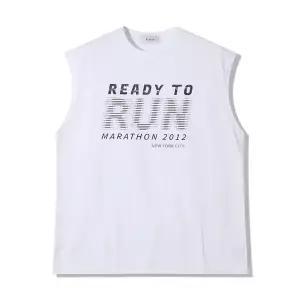 [하프클럽/]남자 RUN 마라톤 라운드 심플 민소매 티셔츠 RM-TS5-Q075-화이트