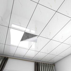욕실 천장 벽지 주방 화장실 화이트 방수 방습 무늬 접착형 20장 30X60CM 스티커 리폼 있는 베란다 시트지