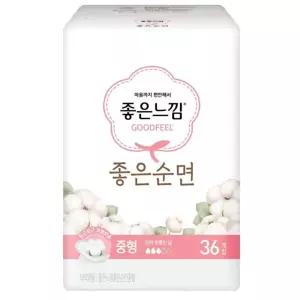 생리대 좋은느낌 좋은순면 중형 36매 X 1팩 1837255 J