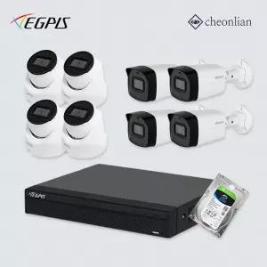이지피스 210만화소 이지뷰IP 카메라8대+8채널 CCTV 자가설치세트 네트워크 POE