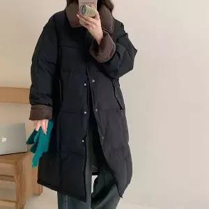 [하프클럽/]비널 루즈핏 경량 롱 패딩점퍼 blk004235