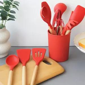 루시아 키친툴 12P 세트/조리/도구/조리도구/주방/키친/요리/캠핑/취사/세트/키친툴/실리콘/우드/조리기구
