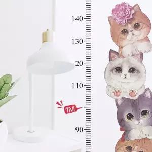 (고양이) 유아 키재기 시트지/부착/성장/측정/스티커/아기/아동/키재는/체크/어린이집/육아/아이/유치원