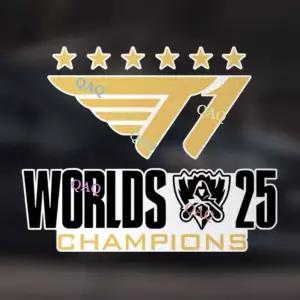  2025 월즈 T1 6회 우승기념 자동차 스티커 롤 LOL 롤드컵 바이크 헬멧 범퍼 주유구