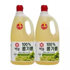 백설 콩기름 대두유 1.8L x 2개