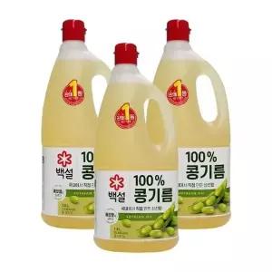 백설 콩기름 대두유 1.8L x 3개