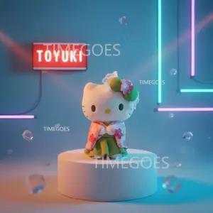 TOYUKI 녹차 기모노 헬로키티 인형 키링 열쇠고리 커플템 가꾸소품 