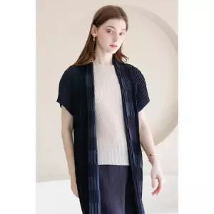 [요이츠](택가 199,000원)피아노 플리츠 숄카라 롱 베스트_YJ03WNPVT04