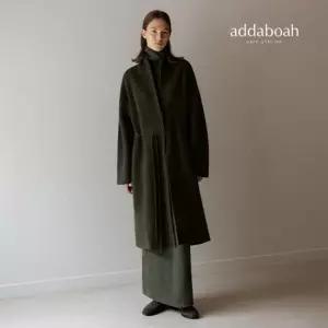 애드아보아 [최초가 179 000원] 25FW 라쿤울 블렌디드 이중직 벨티드 니트맥시코트