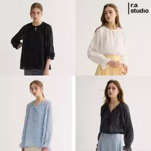 [런칭가 79,900원] 26SS 루렉스얀 시스루 쉬폰 레이스 블라우스 2종