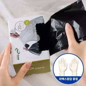 이지원플러스 뽑아쓰는 재활용봉투 (검정색) 본품 분리수거 쓰레기 비닐 봉지 봉투 + 라텍스장갑 2매