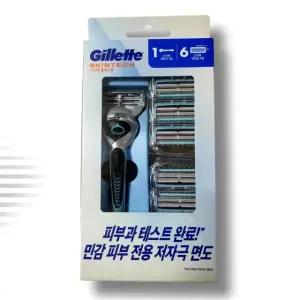 질레트 스킨텍 파워 핸들 + 면도날6입 1세트