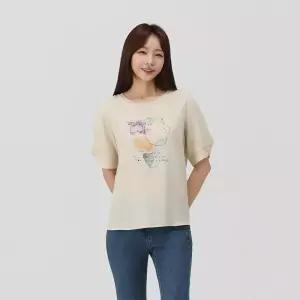 [PAT 여성] 소매변형 원포인트 티블라우스_1L45305