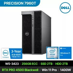 DELL 프리시전 7960T W5-3423 RTX PRO 4500 Blackwell 256GB 2TB 2TB Win11 P 고성능 워크스테이션