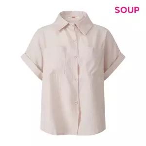 [SOUP](타임스퀘어점패션관)롤업 슬리브 포켓 반팔 셔츠 (S64SS05)
