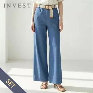 [인베스트] 와이드데님밴딩팬츠벨트세트_INI6M1PT7191