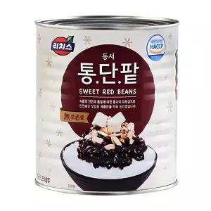 팥빙수재료 통단팥 3kg 업소용 캔팥/학교/급식/카페용/디저트/데코/달달한/REDBEAN/유치원/건강한/식자재