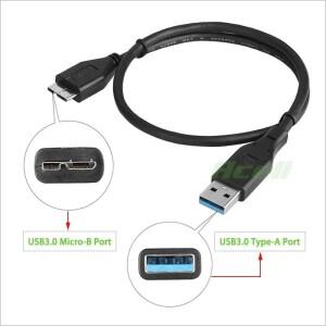 트랜센드 스토어젯용 마이크로 B 데이터 케이블, USB3.0 휴대용 SSD 휴대용 하드 드라이브, 25H3 25C3N E