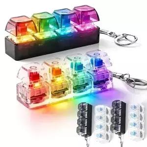LED 키보드 키체인 피젯 토이 키캡 장난감 파티 스트레스 해소