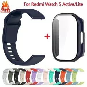 Xiaomi Redmi Watch 5 액티브 밴드용 실리콘 스트랩+케이스 스마트워치 액세서리 액티브/라이트 스포츠