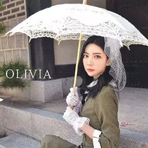경성의상 개화기의상 화이트 양산 레이스opq166