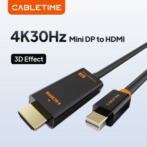 DP단자 CABLETIME 4K 미니 디스플레이 포트HDMI 2 AIR 어댑터 케이블용 포트 MINI DPHDMI 노트북