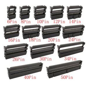 전선연결커넥터 10PCS FC 6P8101214161820242630344050 핀 2 54MM 커넥터 IDC 리본 암 피치 소켓 케이블