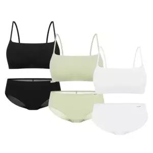 Wonderbra 모달 스퀘어넥 브라팬티 6종세트 화이트그린블랙 WBW6N040506_T