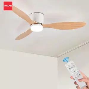 IRALAN 로우 플로어 52인치 천장 선풍기 모던 침실 LED 팬 조명 식당 거실 램프 가정용
