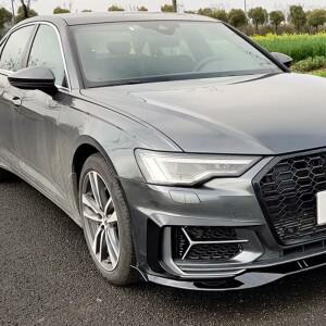 자동차 앞 범퍼 안개등 그릴 벌집 스포츠 커버 아우디 A6 C8 2019 블랙 1 쌍