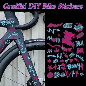 UV 투명 스티커 자전거 프레임 상단 튜브 그래피티 DIY 사이클링 로드 MTB 자전거 모토 바디 헬멧 데칼 액